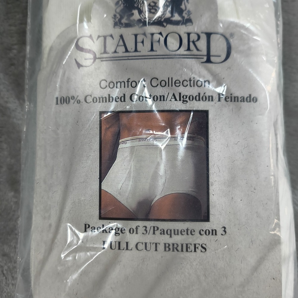 Vintage Stafford Comfort Collection Briefs Mens 36 Full Cut 3 Pack Underwear New - Picture 2 of 9